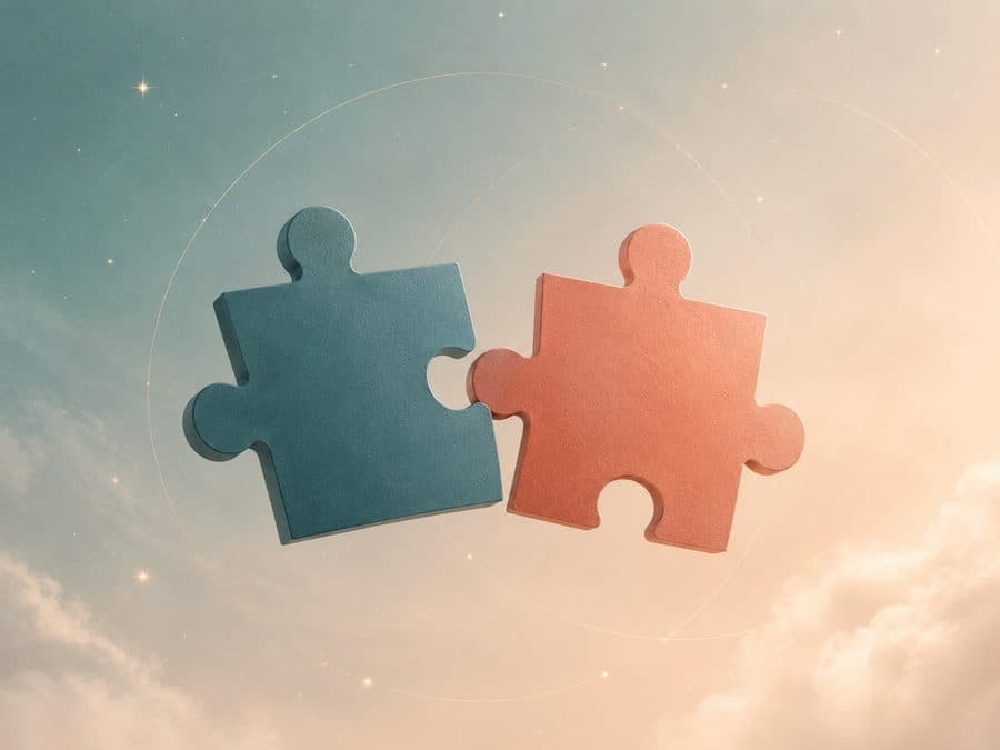 Dos piezas de puzzle encajando, imagen simbólica de AstroMatch